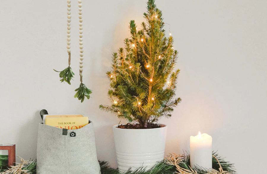 72 Wooden Bead Garland with Faux Leaves