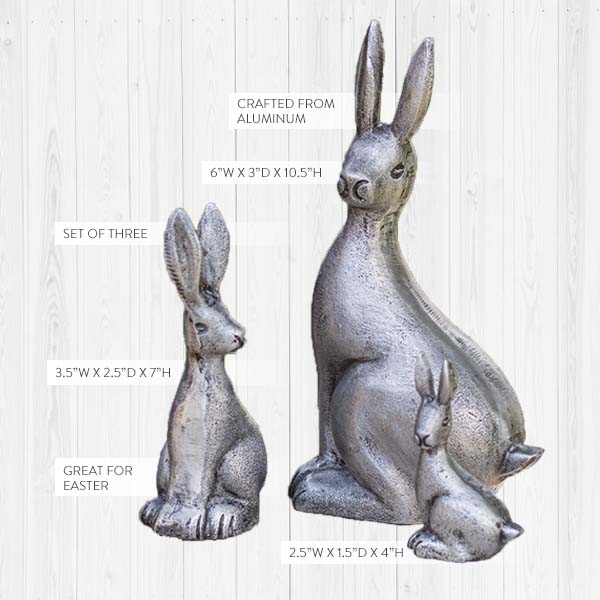 Tabletop Bunny Figurines, Set of 3