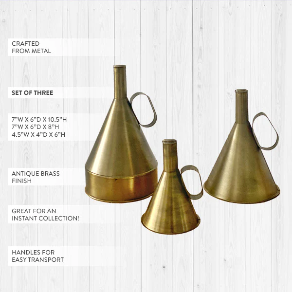 Antique Brass Oil Can Candle Holders, Set of 3