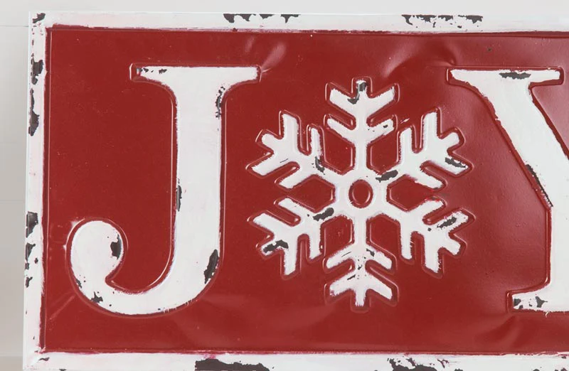 Embossed Snowflake Joy Sign