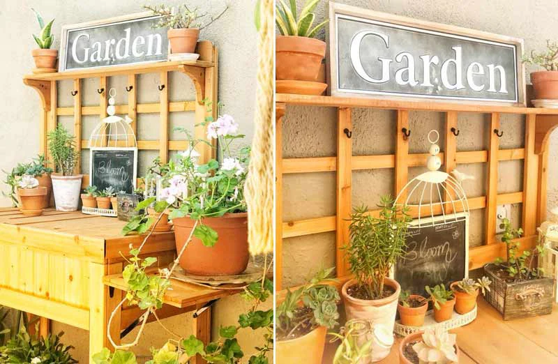 Wood Framed Metal Garden Sign