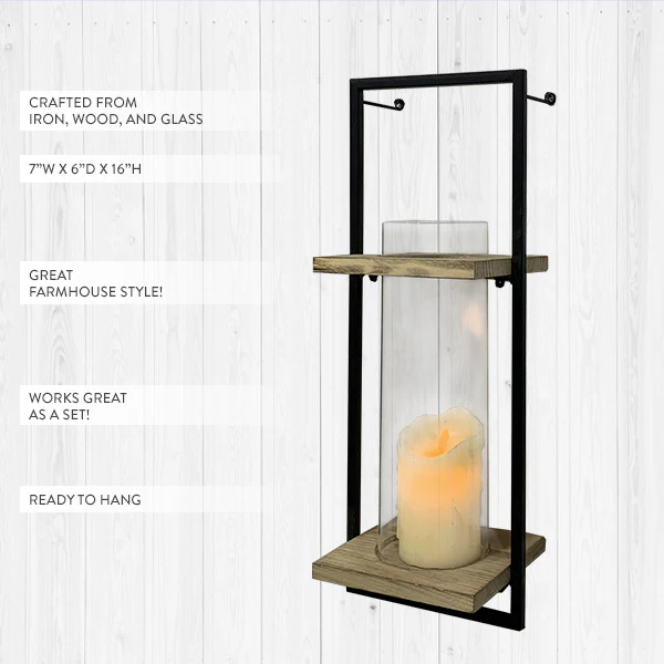 Metal Framed Hurricane Wall Sconce