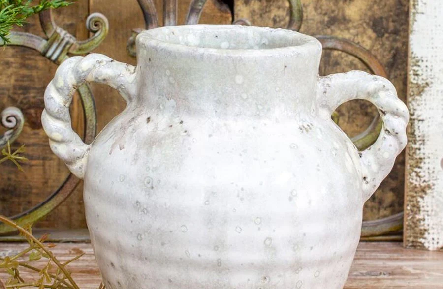 Glazed Earthen Pitcher and Double Handled Vase, Pick Your Style