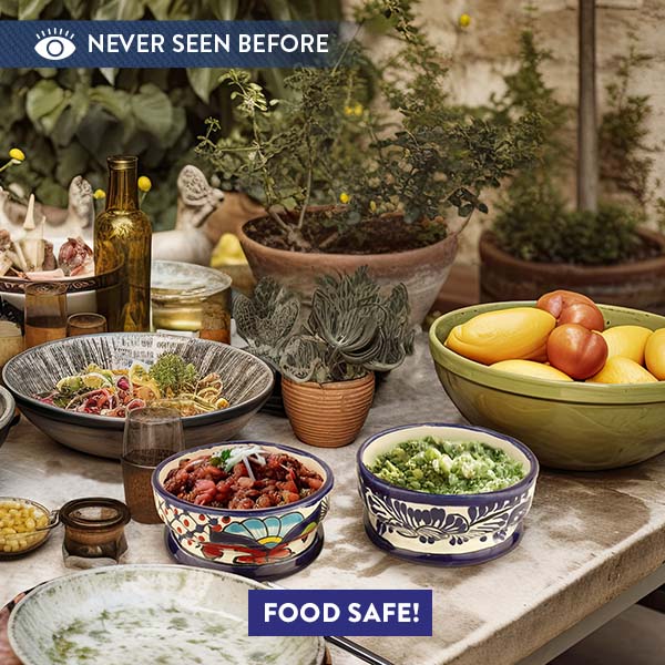 Set of 2 Puebla Bowl Handmade in Mexico, Pick Your Color