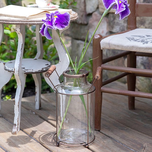 HUGE Milk Can Flower Frog Vase