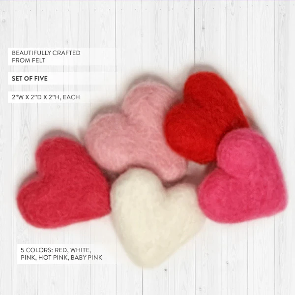 Colorful Hearts, Set of 5