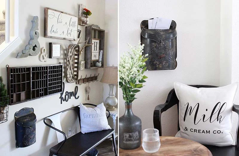 Distressed Black Metal Post Box