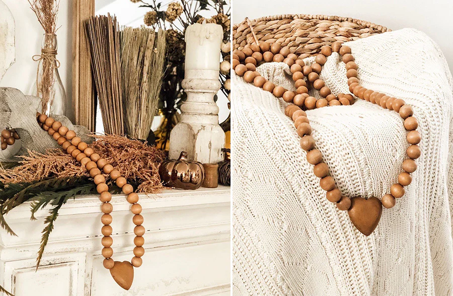 3 Foot Wooden Bead Garland Loop