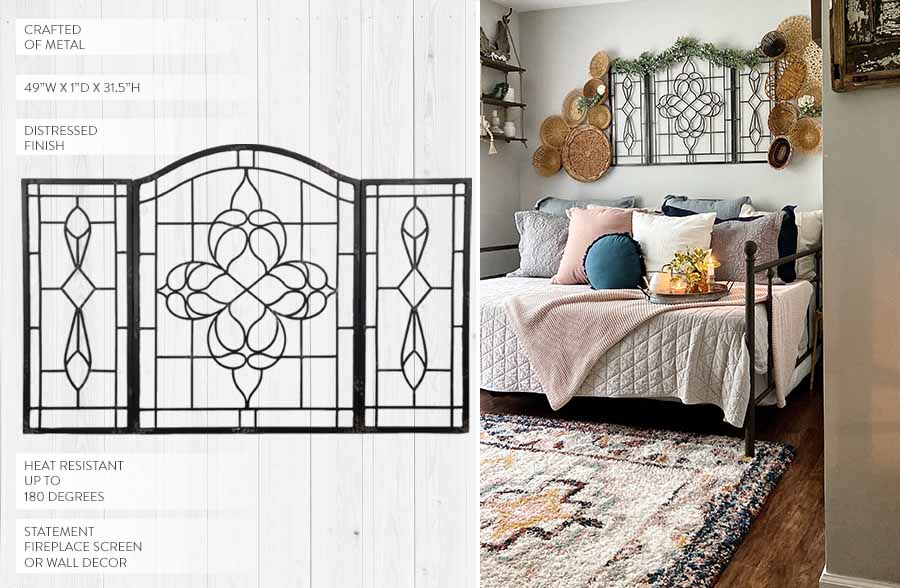 HUGE Metal Fireplace Screen