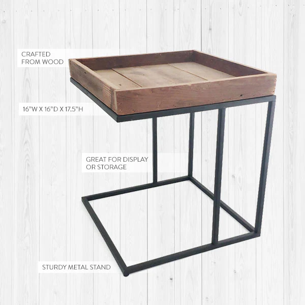 Wooden Top Sofa Side Table