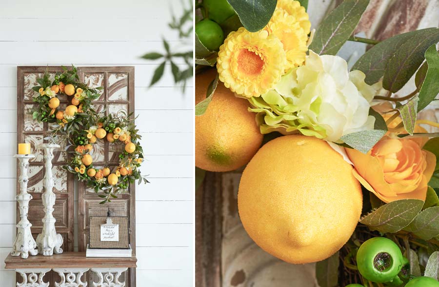 Fresh Citrus Wreaths, Set of 2