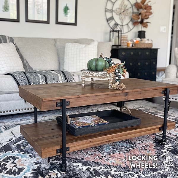 Rolling Coffee Table | Rustic Utilitarian
