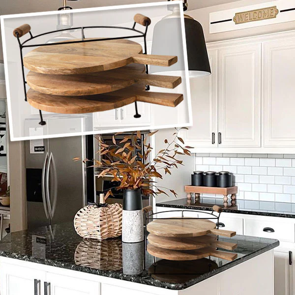Wooden Cutting Boards with Storage Stand