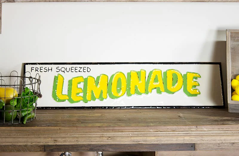 HUGE Embossed Lemonade Sign