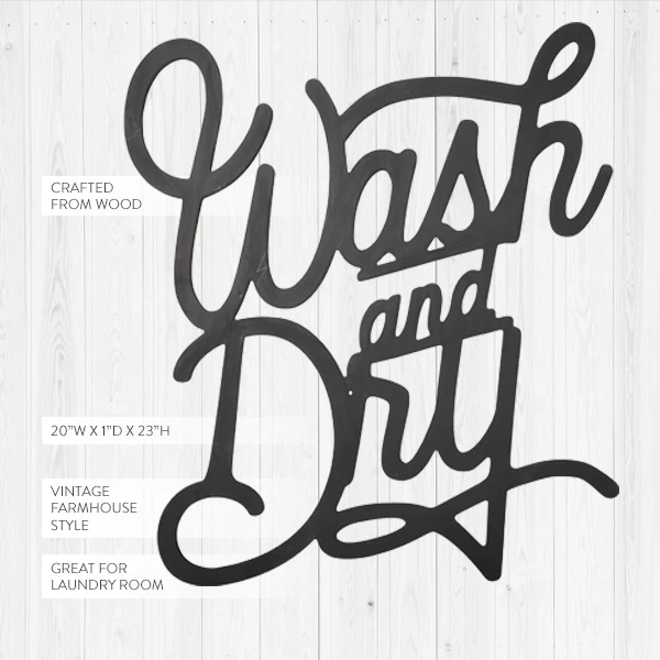 Wash and Dry Script Sign