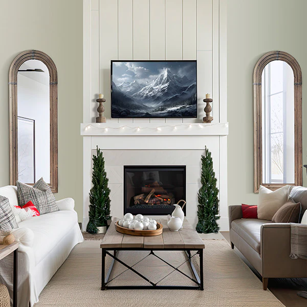 Stacked Edge Wooden Arch Floor Mirror