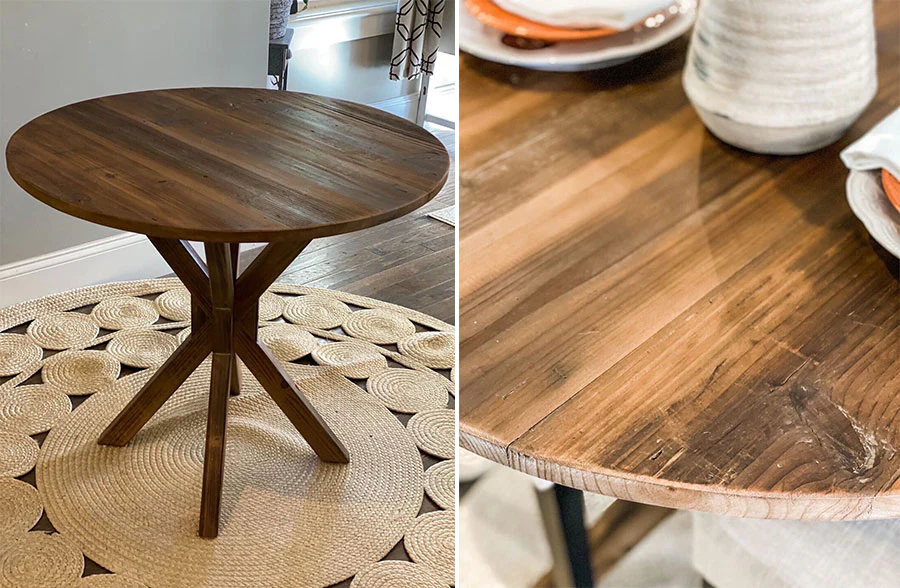 Round Recycled Wood Dining Table