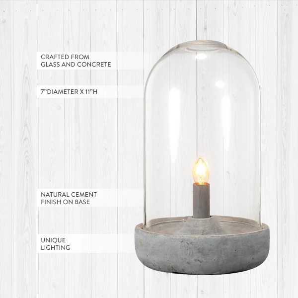 Concrete Base Dome Lamp