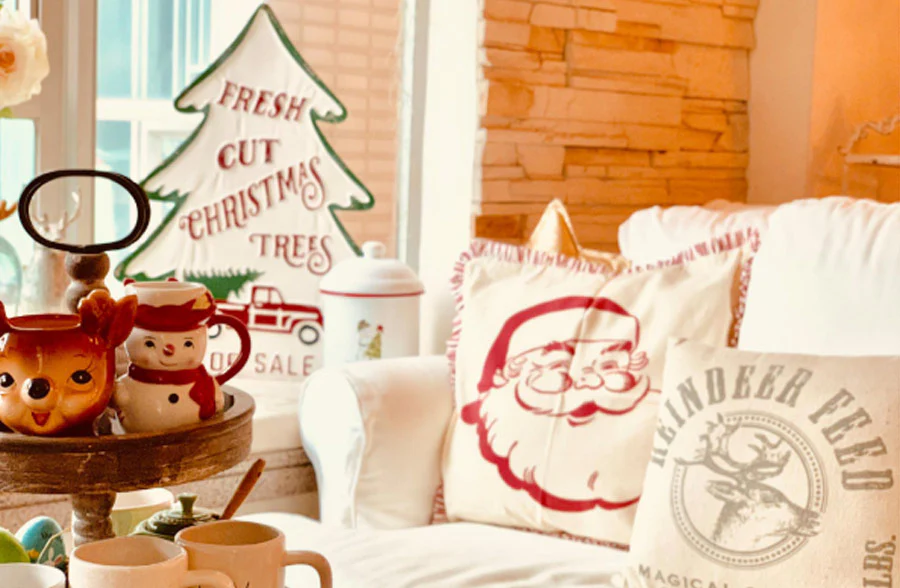 Red Truck Christmas Tree Sign