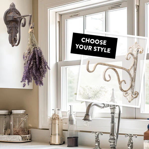 Antique Inspired Ornate Garden Hook, Choose Your Style