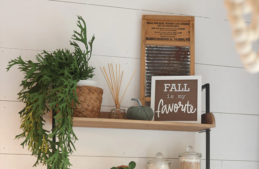Rustic Wooden Three Tiered Wall Shelf