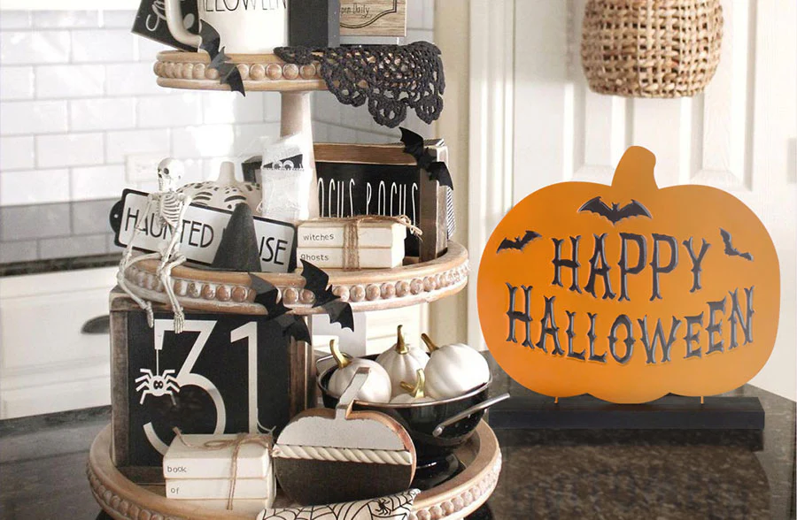 Happy Halloween Tabletop Pumpkin