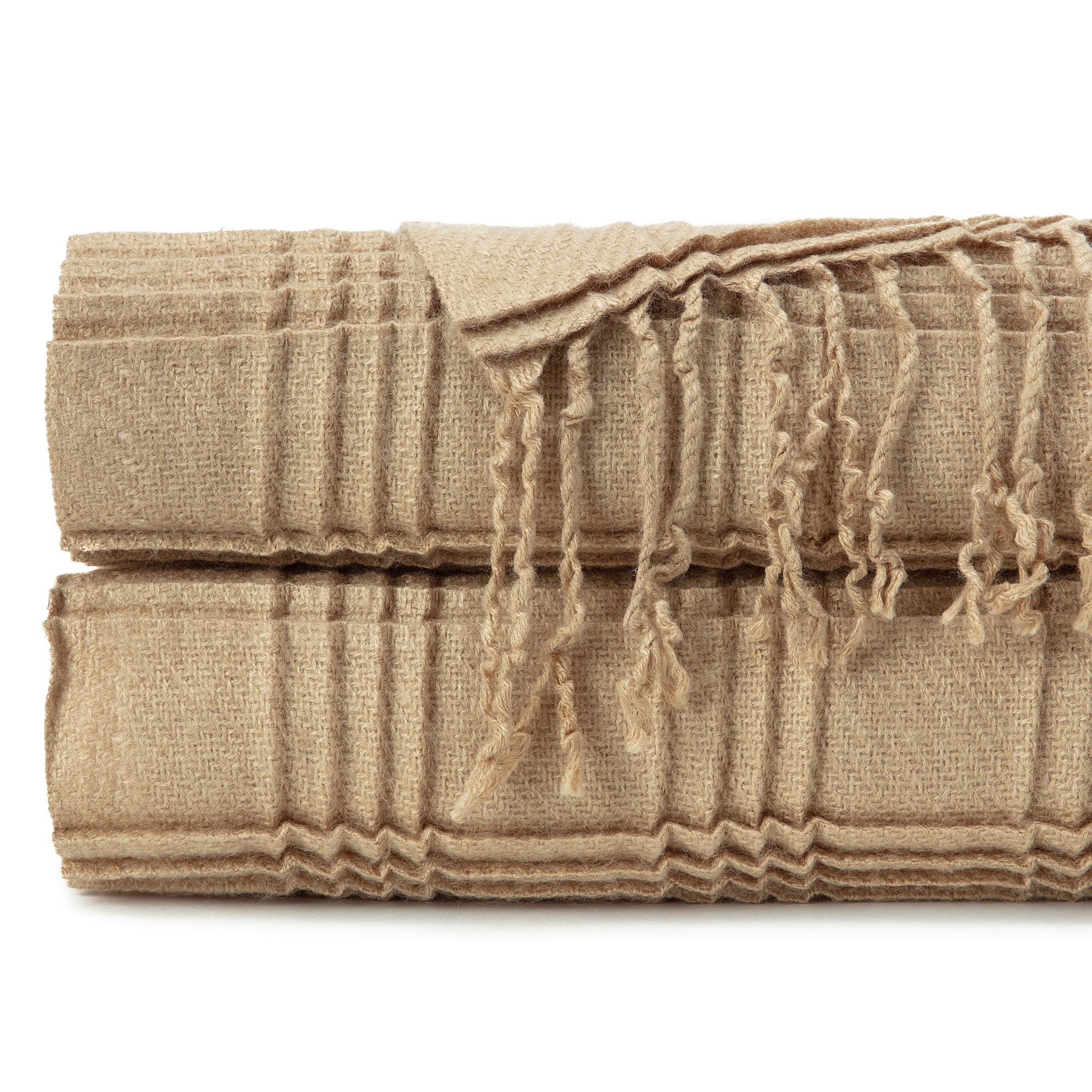 Pleated Plaid Throw Blanket