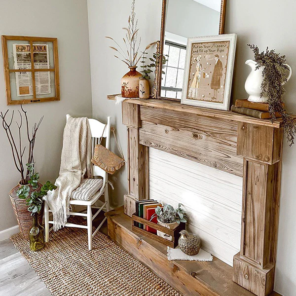 55 Inch Traditional Wood Fireplace Mantel