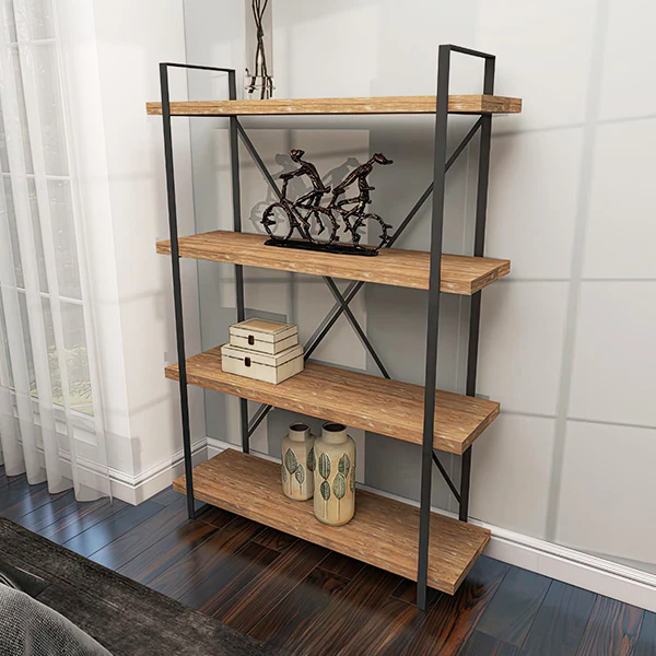 Industrial Cross Back Bookshelf
