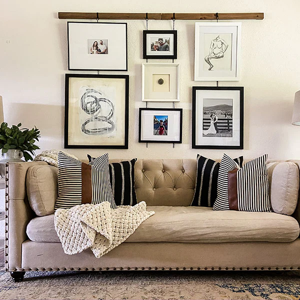 DIY Hanging Gallery Wall Rail