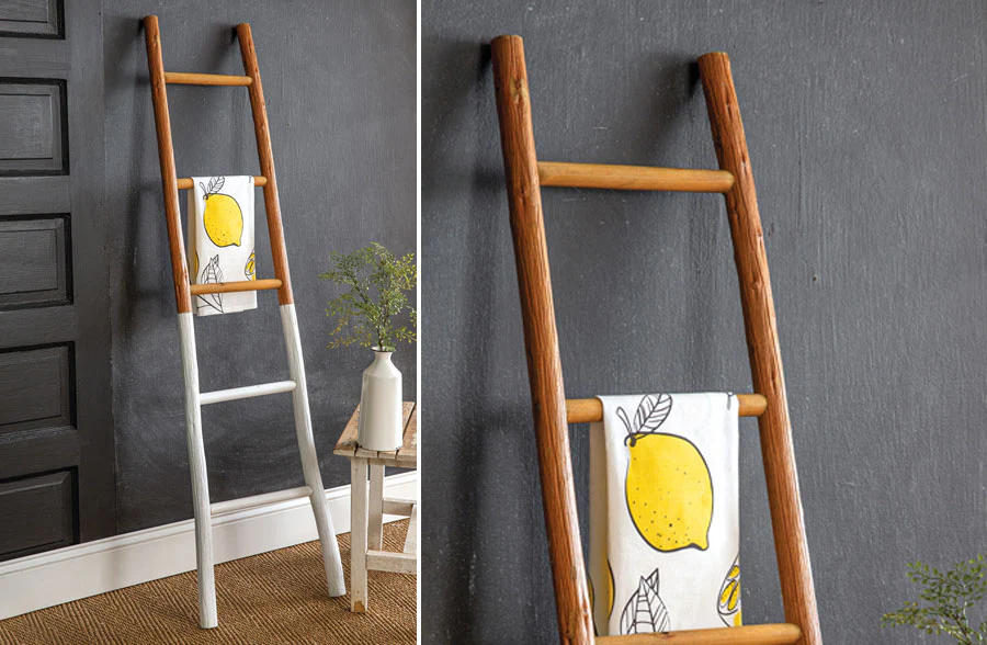 Decorative Two-Tone Wooden Display Ladder