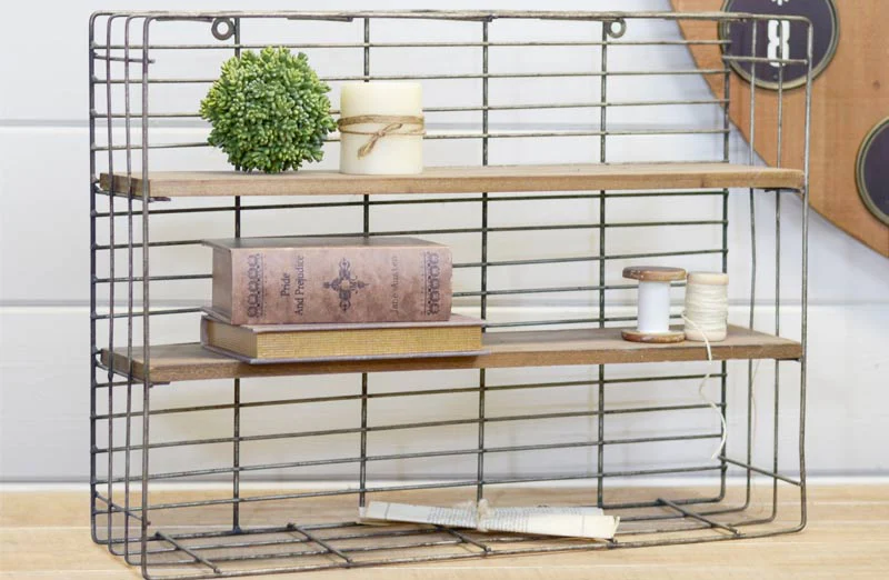 LARGE Re-purposed Wire Crate Shelving Unit