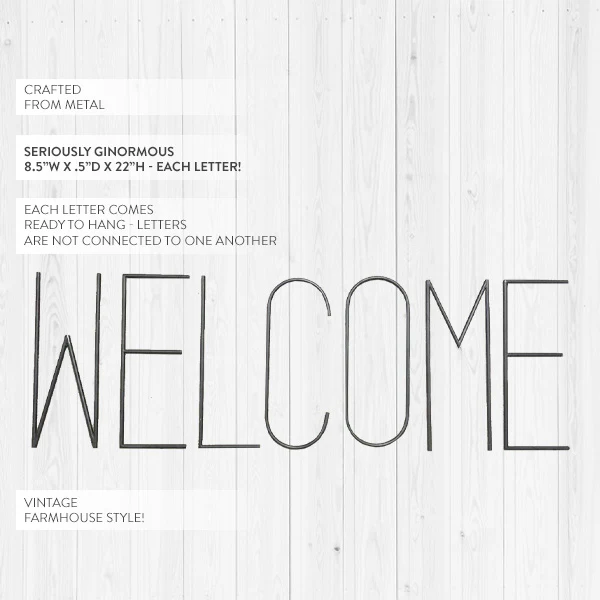 GINORMOUS Metal Script Welcome Letters