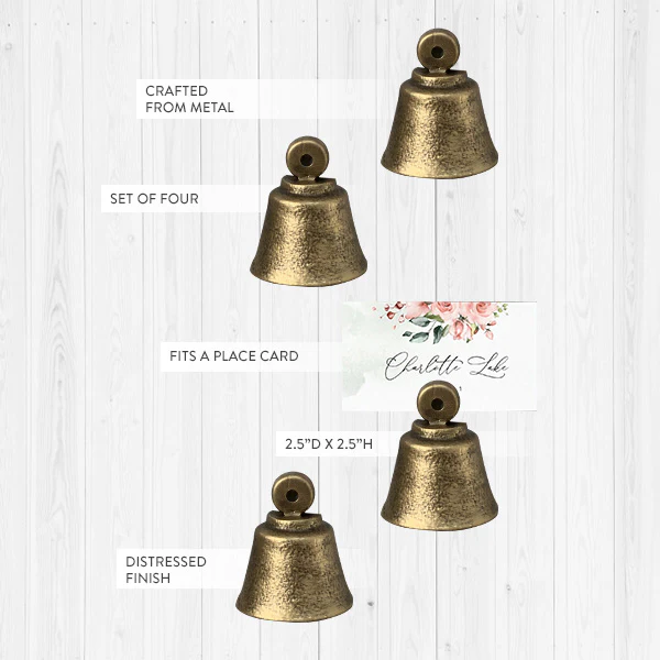 Bell Placecard Holders, Set of 4
