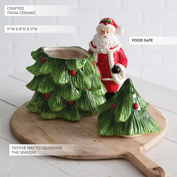 Christmas Tree and Santa Cookie Jar