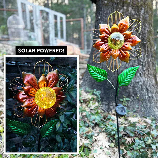 Eco-Friendly Solar Powered Flower Garden Stake