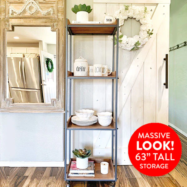 63 Inch Tall Rolling Storage Shelves