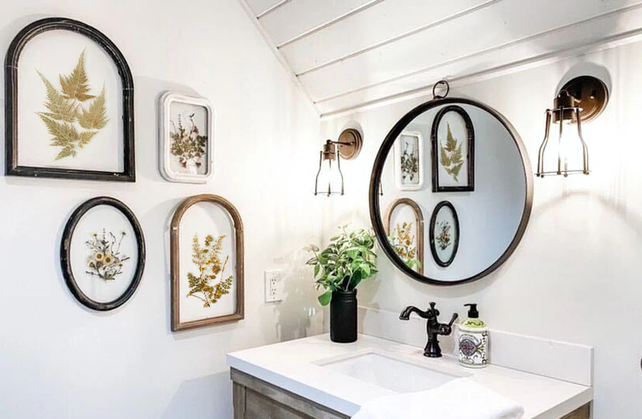 Wooden Framed Pressed Botanical Wall Decor, Pick Your Style