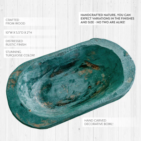 Handcrafted Turquoise European Doughbowl