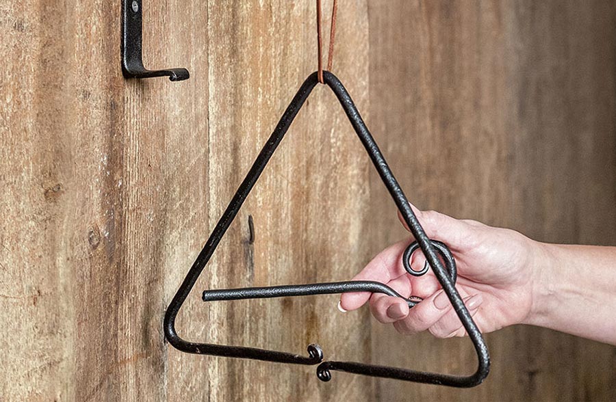 Triangle Dinner Bell with Bracket