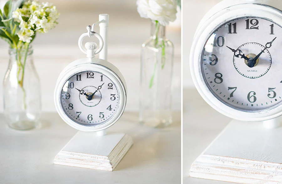 White Hanging Tabletop Clock