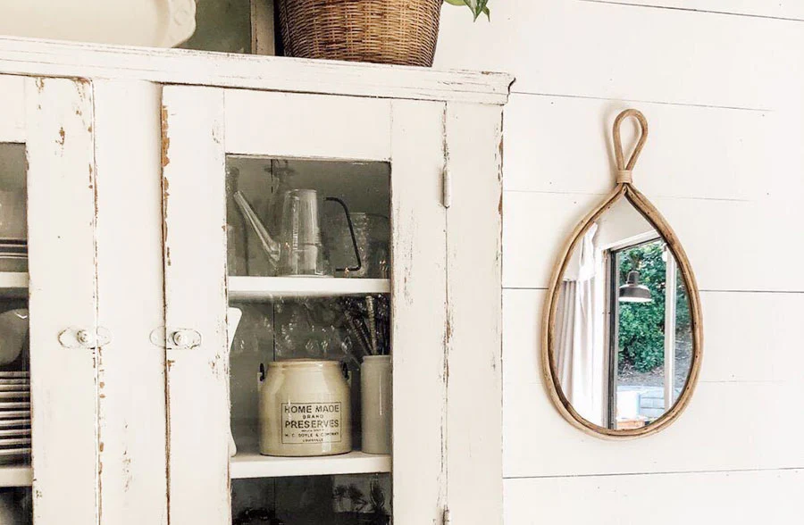 Rattan Teardrop Mirror