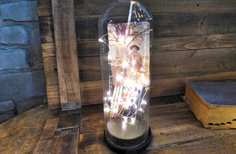 Fire Fly Light Up Glass Dome Cloche