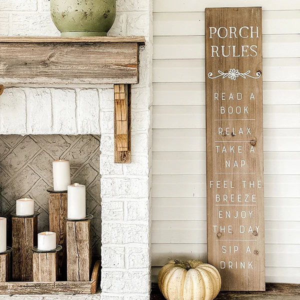 47 Inch Porch Rules Sign
