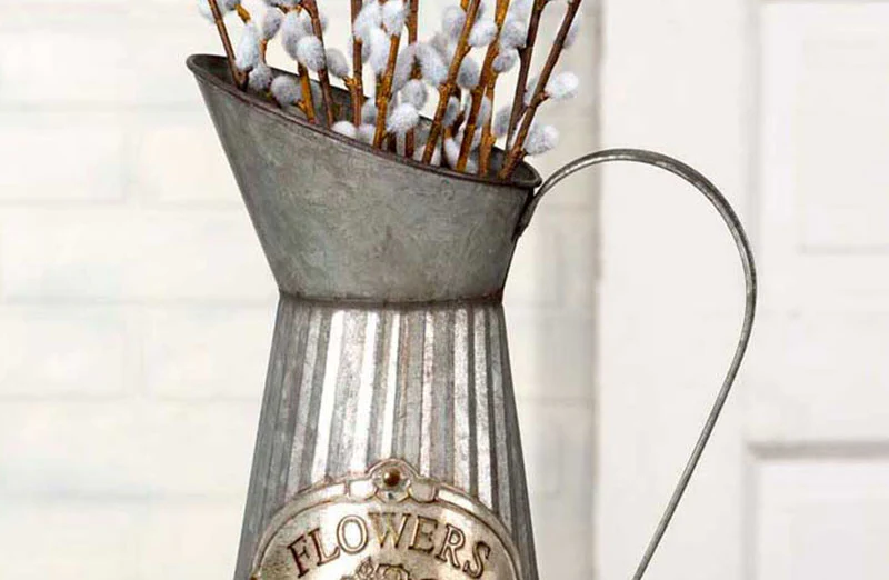 Tall Metal Pitcher with Handle