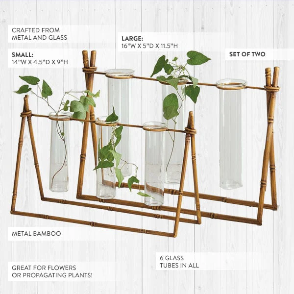 Metal Bamboo Propagation Stands, Set of Two