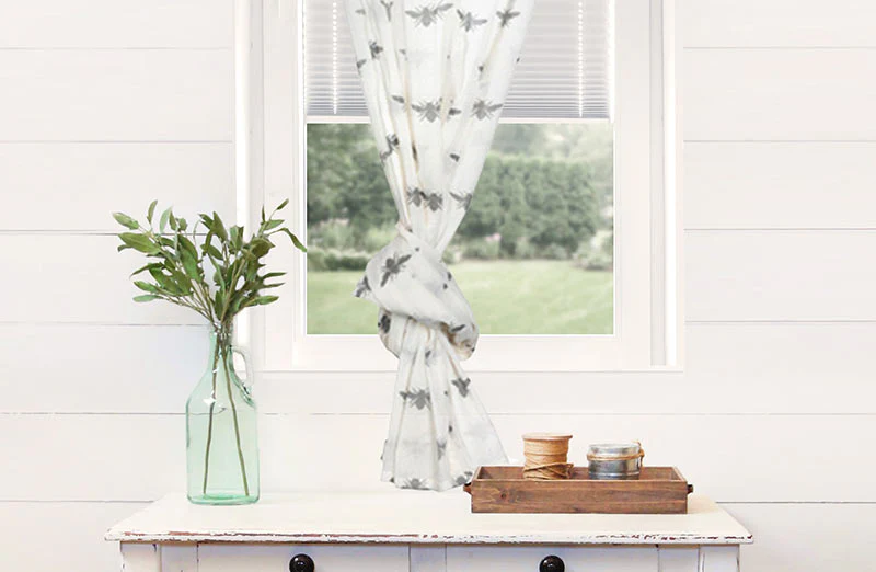 Cheese Cloth Bee Curtain
