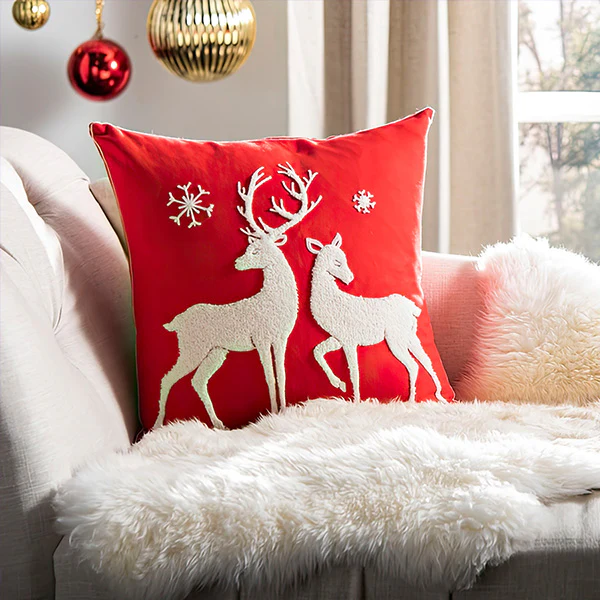 Red Reindeer Pillow