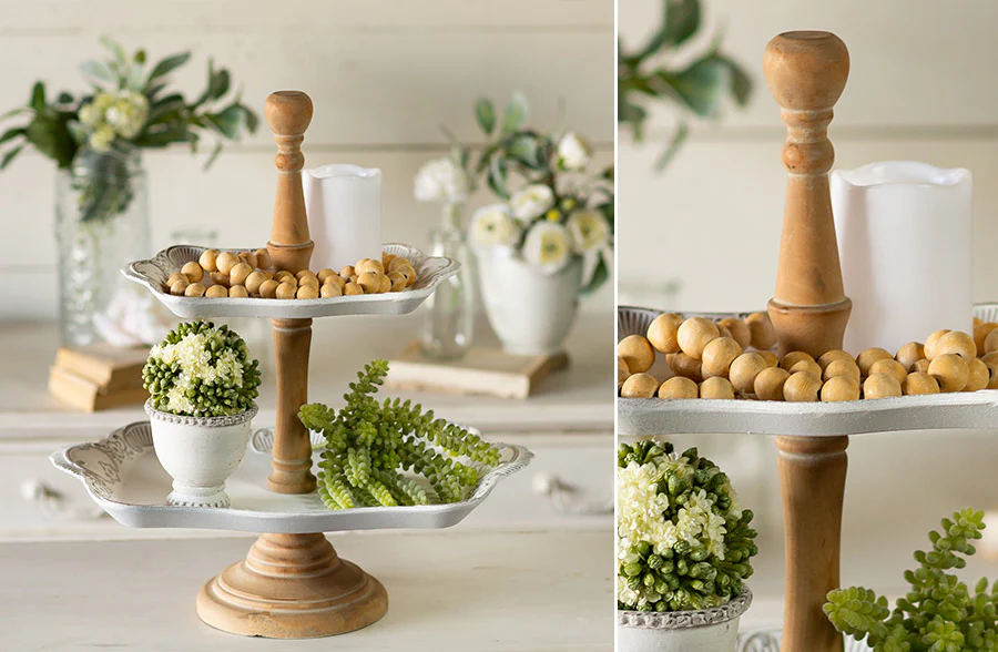 Two Tiered Scalloped Tray