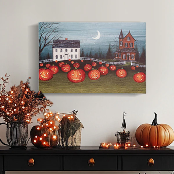 Pumpkin Field LED Wall Decor